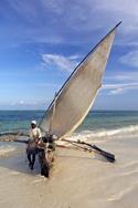 Zanzibar Scuba Diving Holiday. Dhow fishing boat.